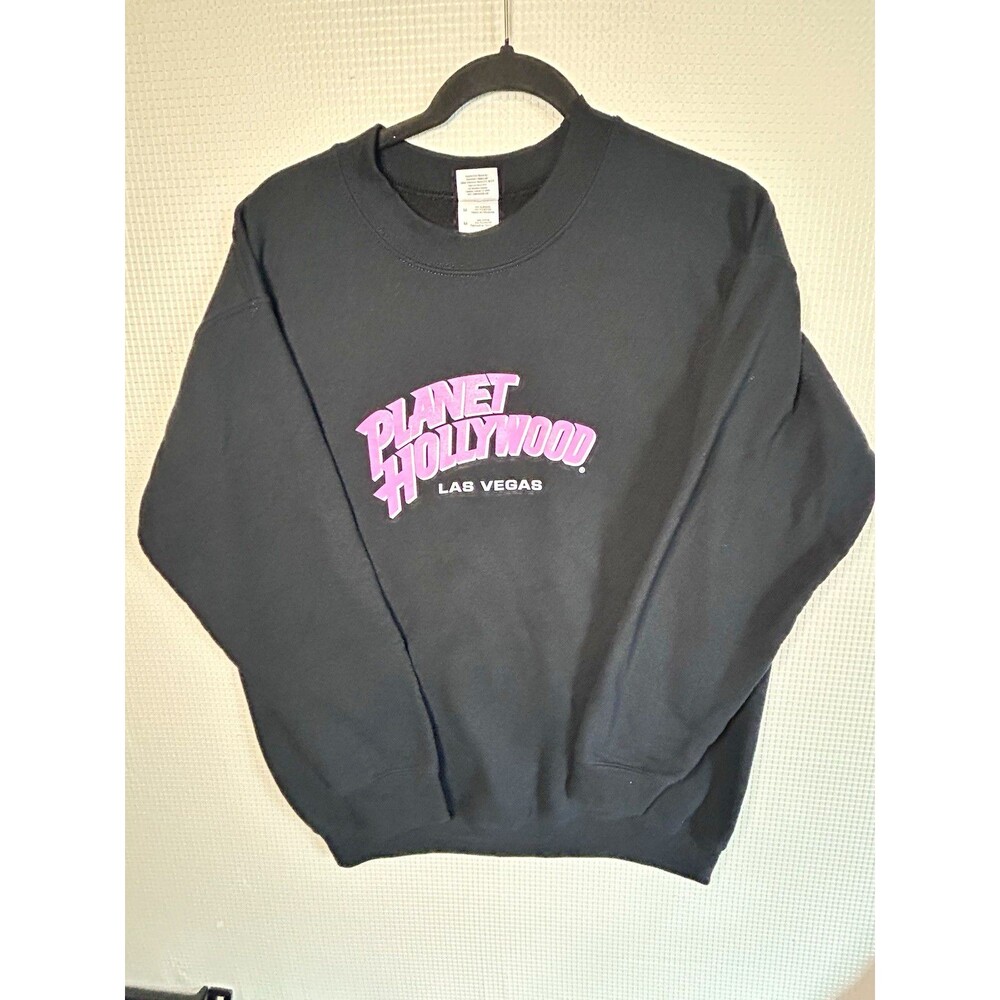 Planet Hollywood Gildan Black CrewneckGraphic Logo Las Vegas Sweatshirt-M